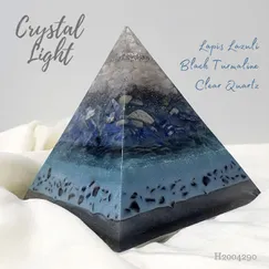 mẫu 2004290 Kim Tự Tháp Đá Tourmaline Đen & Lapis Crystal Light