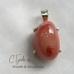 2309039 Dây chuyền trang sức đá phong thủy hộ mệnh, Ngọc nam hồng đá thiên nhiên CTjade