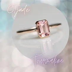 Nhẫn Vàng Trắng Đá Tourmaline  20080926 | Trang sức cao cấp đá thiên nhiên CTjade