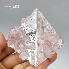 Mẫu P2111220 | Kim tự tháp mỹ thuật đá thạch anh hồng thiên nhiên