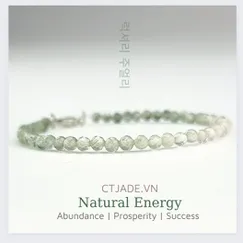 Mẫu 2208294 Vòng tay đá thạch anh tóc xanh, trang sức phong thủy đá thiên nhiên CTjade