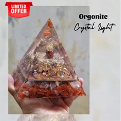 Mẫu F2025050 Orgonite kim tự tháp Amethyst sinh năng,  kim tự tháp phong thủy, kim tự tháp năng lượng Crystal Light