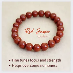 Mẫu 2205032 Trang sức đá phong thủy hộ mệnh bình an vòng tay ngọc bich đỏ Red Jasper CTjade