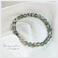 Mẫu 2303127, trang sức phong thủy hộ mệnh CTjade, vòng tay đá Moss agate
