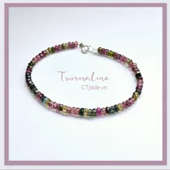 Mẫu số 2303132 Trang sức đá phong thủy hộ mệnh bình an, vòng tay đá Tourmaline thiên nhiên CTjade