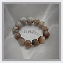 2206181 Vòng gỗ hóa thạch cao cấp CTjade, thượng phẩm hóa thạch!