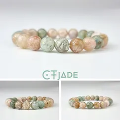 1909162 Trang sức đá phong thủy hộ mệnh bình an, đá thiên nhiên, vòng tay Ocean Jasper thiên nhiên CTjade