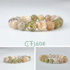 ST200694 Trang sức đá phong thủy hộ mệnh bình an, đá thiên nhiên, vòng tay Ocean Jasper thiên nhiên CTjade