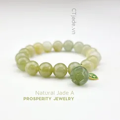 Mẫu 220500 Vòng tay ngọc cẩm thạch thiên nhiên CTjade, vong tay phong thủy hộ mệnh