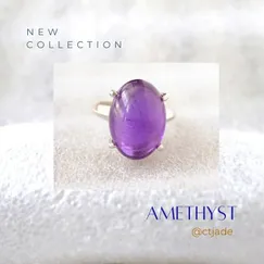 Mẫu 2203194 Nhẫn đá Thạch anh tím Amethyst, trang sức phong thủy CTjdade