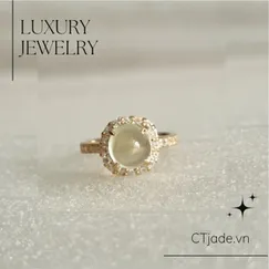 32203255 | Nhẫn đá Prehnite | Trang sức đá thiên nhiên cao cấp CTjade