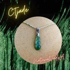 Mẫu Mặt dây chuyền Hạt Đậu đá Cẩm Thạch  20080726 | Trang sức cao cấp đá thiên nhiên CTjade