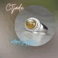 Nhẫn Bạc Si Vàng Trắng Đá Natural Sopphire 20080946 | Trang sức cao cấp đá thiên nhiên CTjade