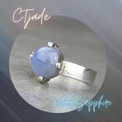 Nhẫn Bạc Si Vàng Trắng Đá Natural Sopphire 20080940 | Trang sức cao cấp đá thiên nhiên CTjade