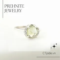 32203254 | Nhẫn đá Prehnite | Trang sức đá thiên nhiên cao cấp CTjade
