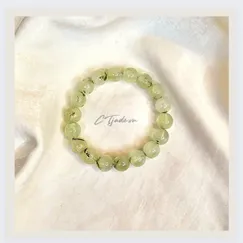 Mẫu 20092114 Trang sức đá phong thủy hộ mệnh bình an, vòng tay đá Prehnite thiên nhiên CTjade