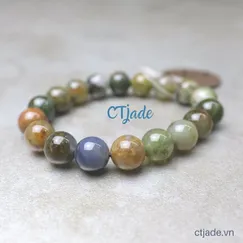 Trang Sức Phong Thủy Hộ Mệnh Bình An Đá Thiên Nhiên  Moss Agate 12ly | CTjade| 2004083
