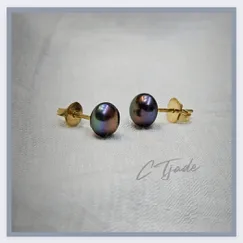 Mẫu 230510 - Bông tai ngọc trai thiên nhiên CTjade