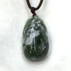 Trang sức phong thủy hộ mệnh, dây chuyền mặt đá Moss Agate - Băng Ngọc Thủy Tảo CTjade