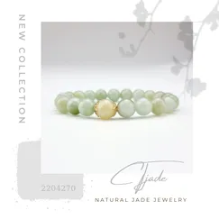 Mẫu 2204270 Trang sức phong thủy may mắn, vòng tay đá cẩm thạch thiên nhiên CTjade