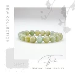 Mẫu 2204271 Trang sức phong thủy may mắn, vòng tay đá cẩm thạch thiên nhiên CTjade