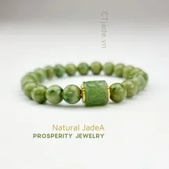 Mẫu 2205043 Vòng tay phong thủy thịnh vượng ngọc Cẩm thạch thiên nhiên CTjade