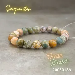 20080136  Trang sức đá phong thủy hộ mệnh bình an, đá thiên nhiên, vòng tay Ocean Jasper thiên nhiên CTjade