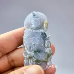 Mẫu P2108035 | Tượng Phật Quan thế âm bồ tát, lam ngọc cẩm thạch CTjade