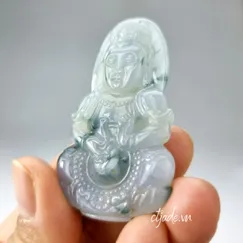 Mẫu P2108034 | Tượng Phật Quan thế âm bồ tát, lam ngọc cẩm thạch CTjade