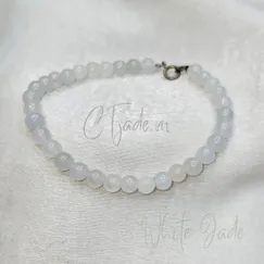 Mẫu 22060632 Vòng tay hộ mệnh ngọc Cẩm thạch trắng thiên nhiên CTjade