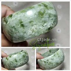 2312019 - Vòng tay đá Serpentine thiên nhiên cao cấp, phiên bản Signature, CTjade.vn