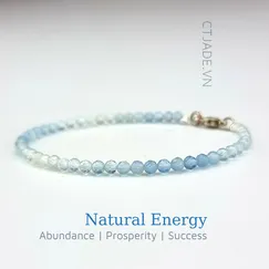 Mẫu số 22060656  Trang sức phong thủy hộ mệnh, vòng tay đá Aquamarine thiên nhiên CTjade