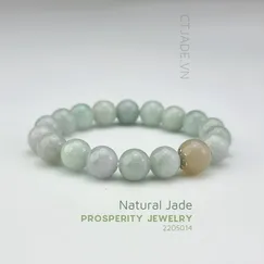 Mẫu 2205014  Vòng tay hộ mệnh bình an ngọc Cẩm thạch thiên nhiên CTjade