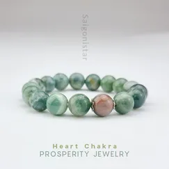 Mẫu 2204281 vòng tay hộ mệnh may mắn đá Jasper thiên nhiên Saigonistar