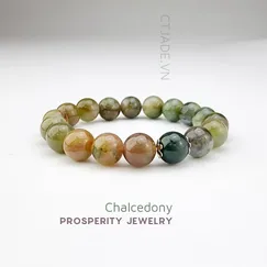 Mẫu 2205055 vòng tay hộ mệnh may mắn đá Jasper thiên nhiên Saigonistar