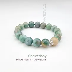 Mẫu 2205056 vòng tay hộ mệnh may mắn đá Jasper thiên nhiên Saigonistar