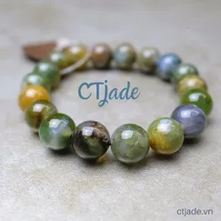 Trang Sức Phong Tủy Hộ Mệnh Bình An Đá Thiên Nhiên  Moss Agate 10ly | CTjade| Mẫu 2004082