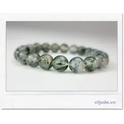 Mẫu A2106121| Vòng Tay Ngọc Băng Tảo Cao Cấp CTjade (Moss Agate)