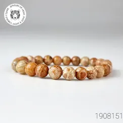 Trang sức đá phong thủy hộ mệng bình an, vòng tay đá San hô hóa thạch CTjade | Mẫu 1908151