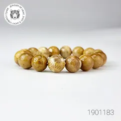 Trang sức đá phong thủy hộ mệng bình an, vòng tay đá San hô hóa thạch CTjade | Mẫu 1901183