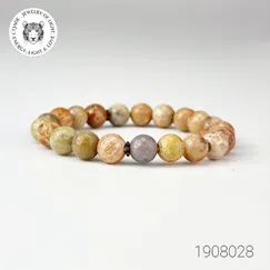 Trang sức đá phong thủy hộ mệnh bình an, vòng tay đá San hô hóa thạch CTjade | Mẫu T1908028