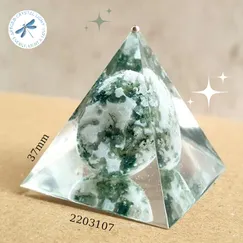 2203107 Kim tự tháp mỹ thuật đá thiên nhiên Artgem 3.7cm, đá năng lượng, phiên bản giới hạn, sản phẩm đóng góp 20% giá bán về quỹ thiền kim tự tháp PSSM, hoàn Voucher 10% cho thành viên công đồng thiền Minh Tâm
