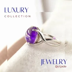 Mẫu 2203204 Nhẫn đá Thạch Anh tím Amethyst | Trang sức cao cấp đá thiên nhiên CTjdade