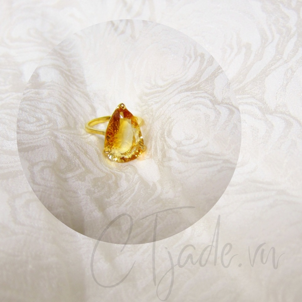 Trang sức đá phong thủy thịnh vượng may mắn - nhẫn đá Citrine thiên nhiê tại CTjade Trang sức đá phong thủy thịnh vượng may mắn - nhẫn đá Citrine thiên nhiê tại CTjade