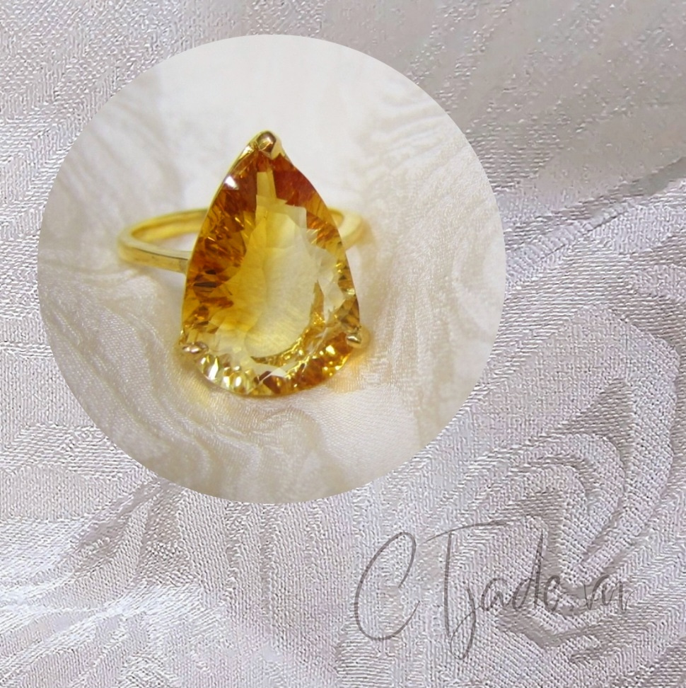 Trang sức đá phong thủy thịnh vượng may mắn - nhẫn đá Citrine thiên nhiê tại CTjade Trang sức đá phong thủy thịnh vượng may mắn - nhẫn đá Citrine thiên nhiê tại CTjade