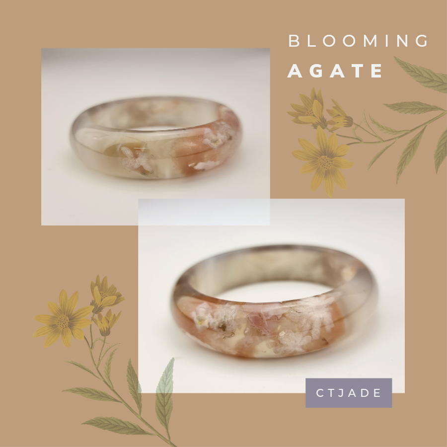 Vòng may mắn đá Blooming Agate Vòng may mắn đá Blooming Agate