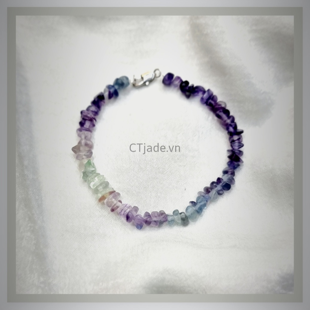 Vòng phong thủy may mắn đá Fluorite thiên nhiên Vòng phong thủy may mắn đá Fluorite thiên nhiên