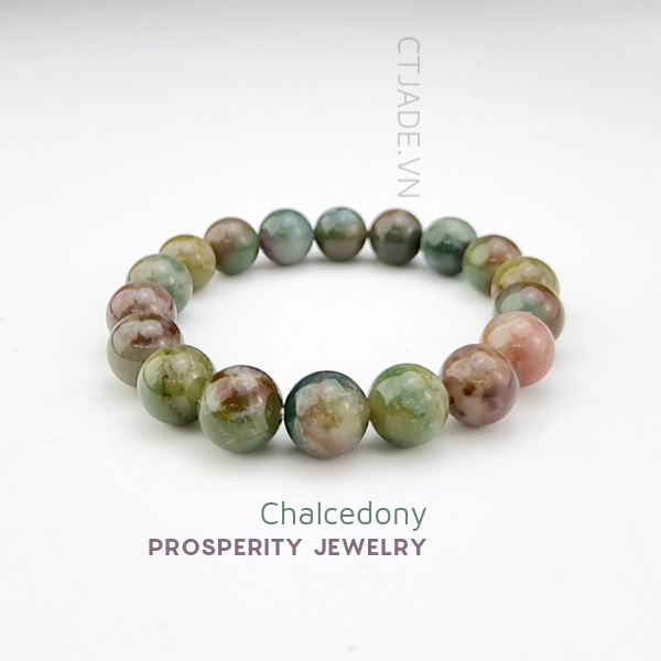 Vòng tay đá thiên nhiên Chalcedony CTjade.vn Vòng tay đá thiên nhiên Chalcedony CTjade.vn