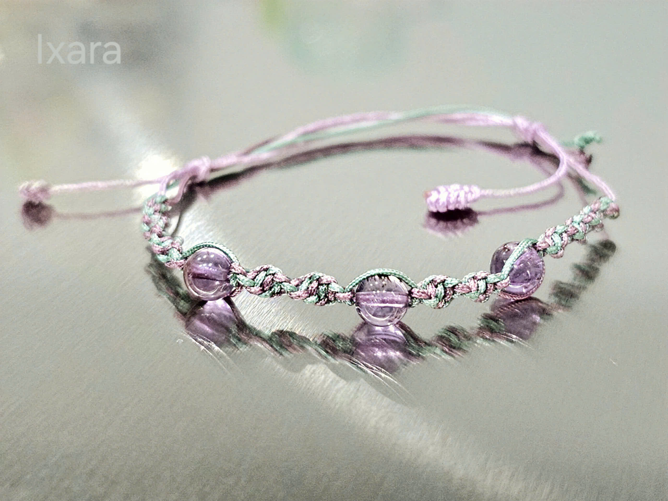 Vòng tay thắt dây handmade phối đá Tourmaline Vòng tay thắt dây handmade phối đá Tourmaline