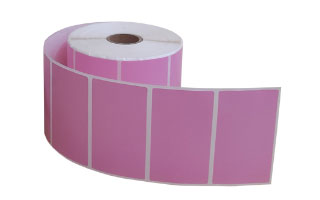 Decal nhựa PVC loại 1 tem 1 hàng 70x40mm màu hồng